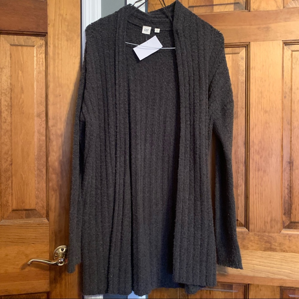 Gap Long Grey Fuzzy Cardigan